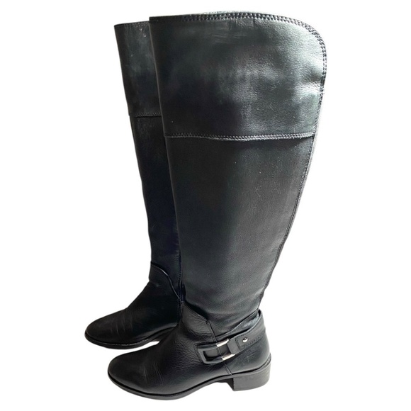 VINCE CAMUTO ‘Delson’ Leather Knee High Riding Boots Side Zippers 1.5” Heel Sz 8 - Picture 9 of 12